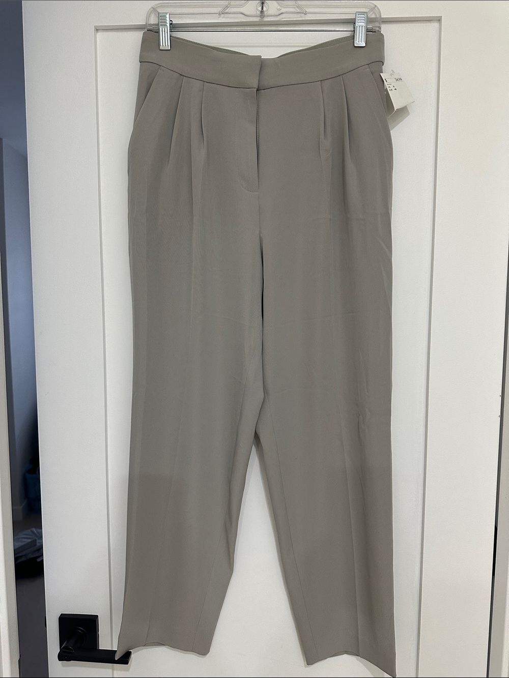 H&M Taupe Pleated Tailored Pants